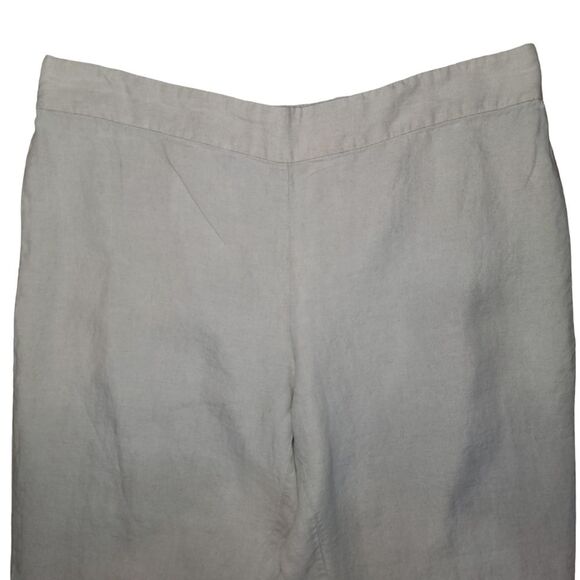 Eileen Fisher Organic Linen Khaki cropped pants size Large - Picture 6 of 6